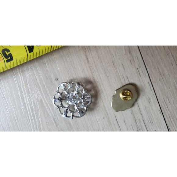 VTG Brooch Lot 4pc Enamel Floral Angel Stick Pins Gold Tone Jewelry - Picture 7 of 7